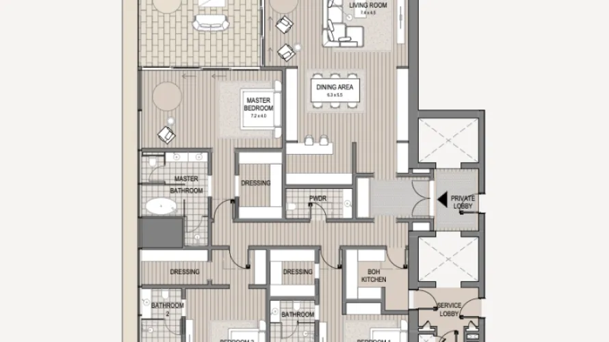 Apartamento de 2 dormitorios en Business Bay, UAE No. 2052 № 9