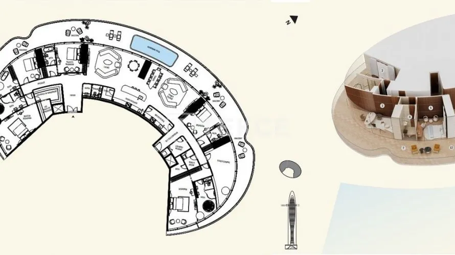 Apartamento de 4 dormitorios en Dubai, UAE No. 347 № 15
