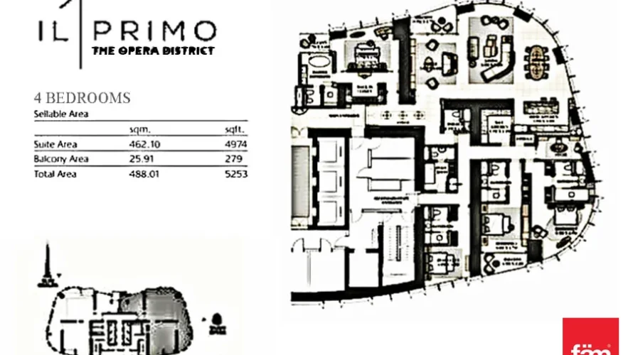 Ático de 4 dormitorios en Dubai, UAE No. 463