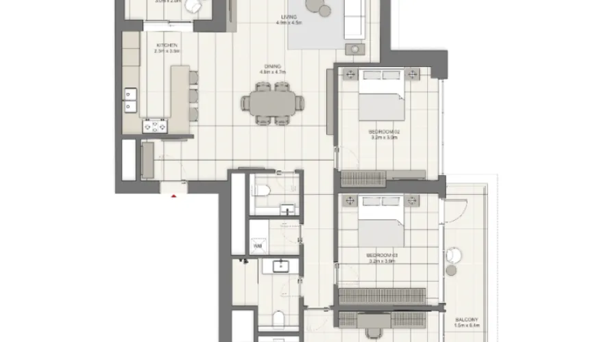 Apartamento de 1 dormitorio en Dubai Marina, UAE No. 2048 № 12
