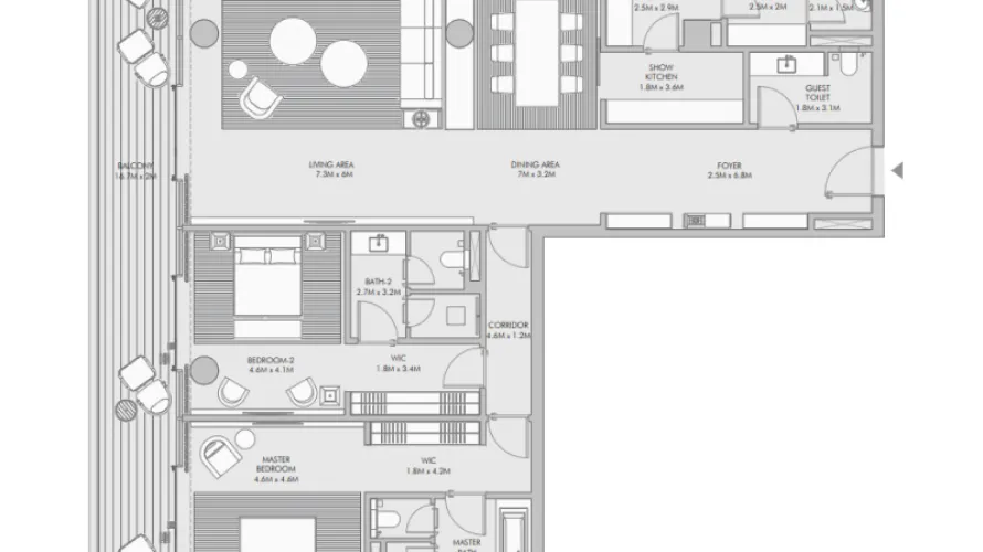 Apartamento de 2 dormitorios en Palm Jumeirah, UAE No. 2046 № 3