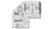 3 dormitorios Apartamento plano «3BR», DWTN Residences