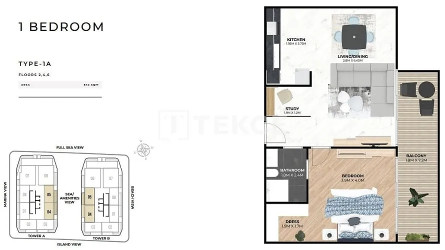 Duplex de 4 chambres à Dubai, UAE No. 1771 № 13