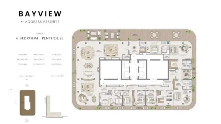 Penthouse de 6 chambres à EMAAR Beachfront, UAE No. 462 № 7