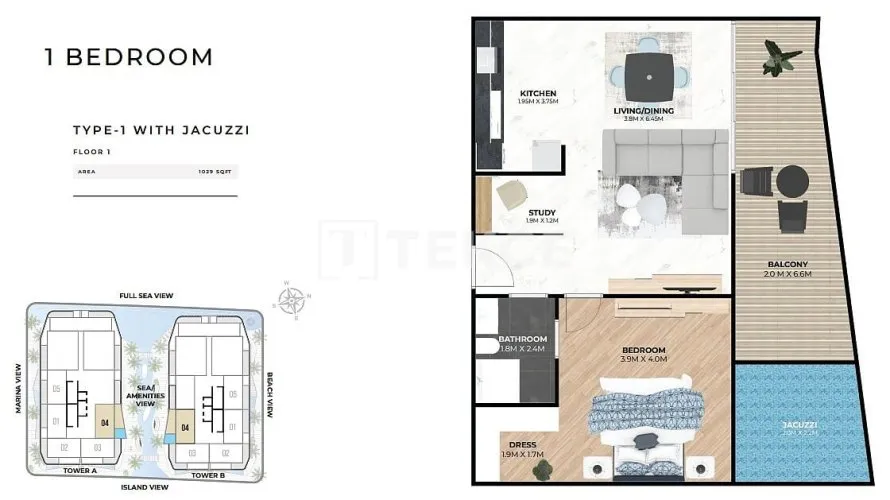 Duplex de 4 chambres à Dubai, UAE No. 1771 № 14