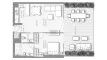 1 chambre Appartement plan d'étage «1BR», Fairmont Residences Solara Tower Dubai