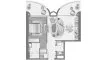 1 chambre Appartement plan d'étage «1 BR», One Residence