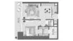 1 chambre Appartement plan d'étage «1BR», DWTN Residences
