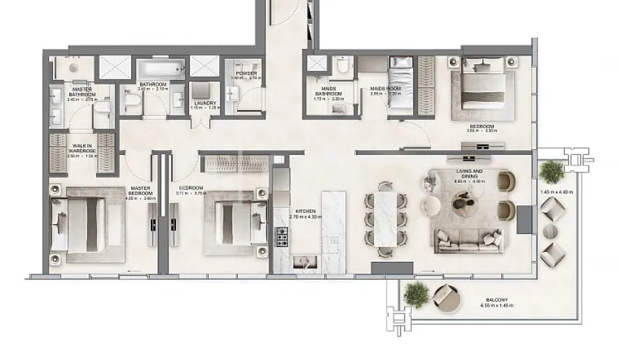 Duplex de 4 chambres à Dubai, UAE No. 4722