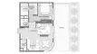 Планировка Квартиры «TYPE A» с 1 спальней в ЖК Avida Residences