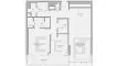 Планировка Квартиры «TYPE B2» с 2 спальнями в ЖК Jumeirah Residences Emirates Towers