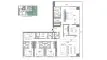 Планировка Квартиры «4 bedroom» с 4 спальнями в ЖК W Residences Dubai Harbour