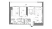 Планировка Квартиры «1BR» с 1 спальней в ЖК W Residences Dubai Harbour