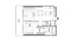 Планировка Квартиры «1BR» с 1 спальней в ЖК W Residences Dubai Harbour
