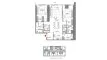 Планировка Квартиры «2 bedroom» с 2 спальнями в ЖК W Residences Dubai Harbour