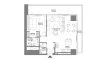 Планировка Квартиры «1BR» с 1 спальней в ЖК W Residences Dubai Harbour