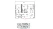 Планировка Квартиры «2 bedroom» с 2 спальнями в ЖК W Residences Dubai Harbour