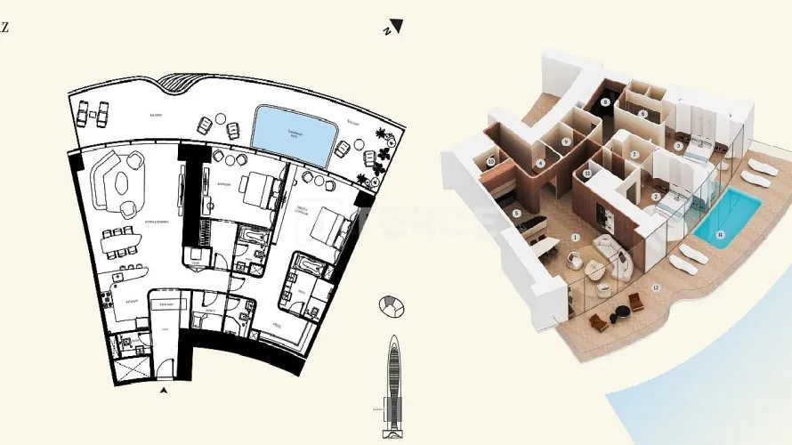 3 bedrooms apartment for sale , Dubai, UAE No. 346 № 12