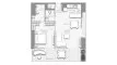 1 bedroom Apartment floor plan «1BR» in Fairmont Residences Solara Tower Dubai