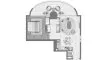 1 bedroom Apartment floor plan «1 BR» in One Residence