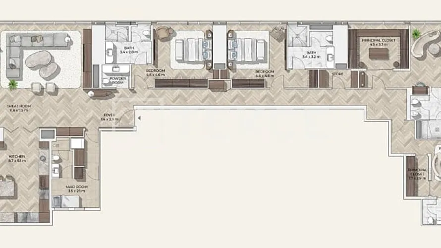 4 bedrooms apartment for sale , Dubai, UAE No. 1037 № 14