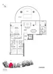 3 bedrooms Apartment floor plan in CAVALLI COUTURE No. 121