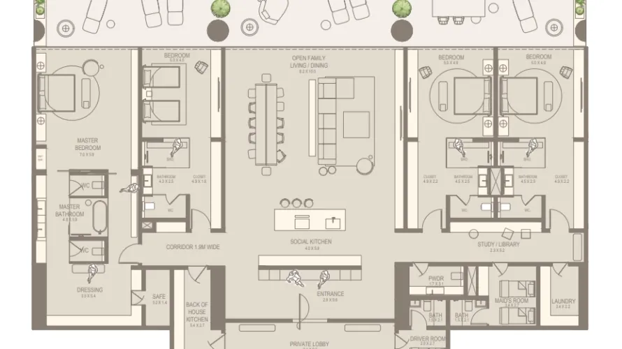 4 bedrooms apartment for sale , Dubai, UAE No. 559 № 6