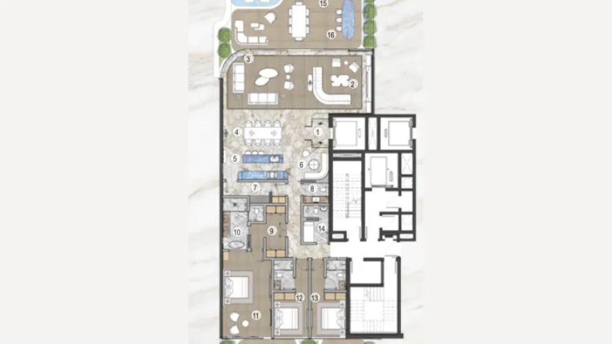 3 bedrooms penthouse for sale , Dubai, UAE No. 2068 № 3